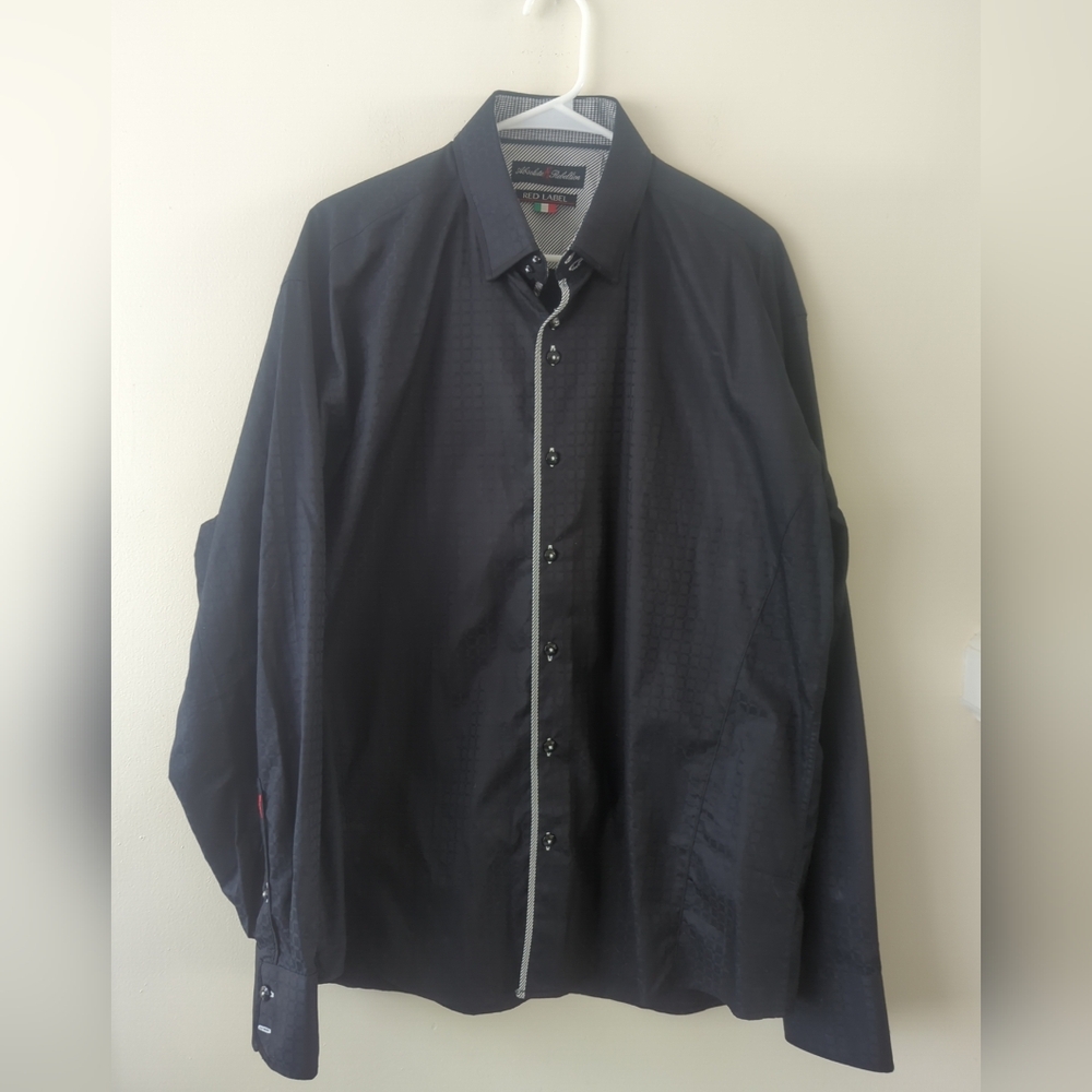 NWOT absolute rebellion red label men's black button-up XXL